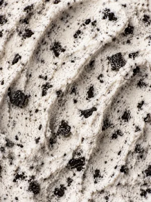 Cream cookies and cream gelato dotted with crushed chocolate cookie bits