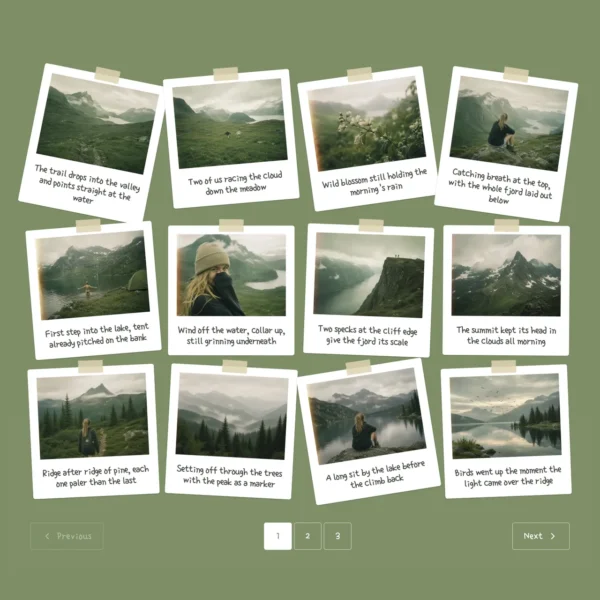 Instant frames with a sticker and a thicker border - a pinboard look for trips and memories.