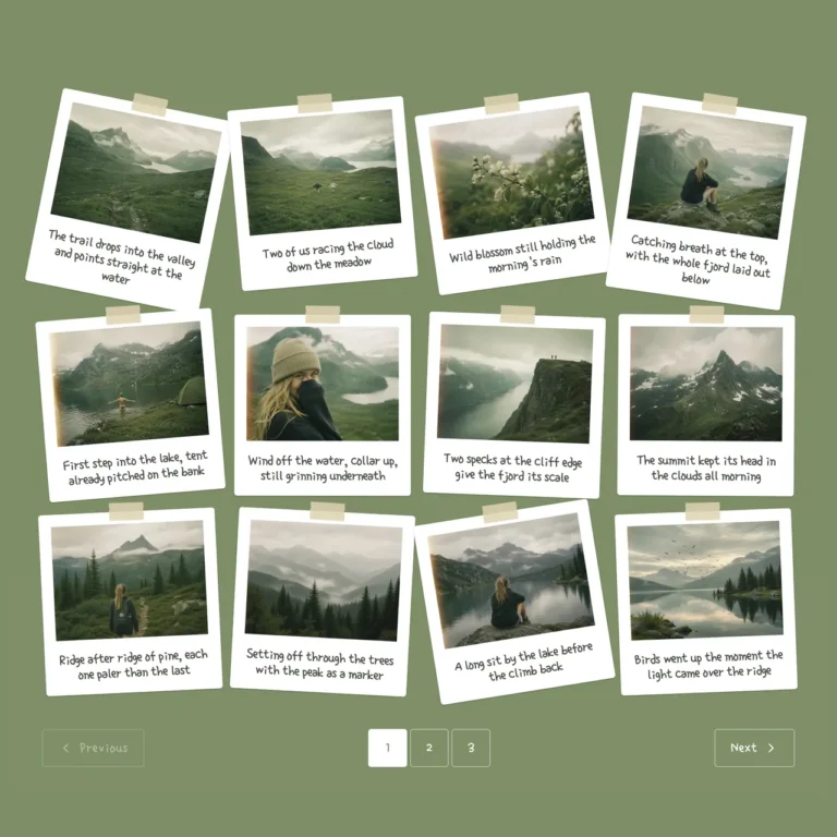 Instant frames with a sticker and a thicker border - a pinboard look for trips and memories.